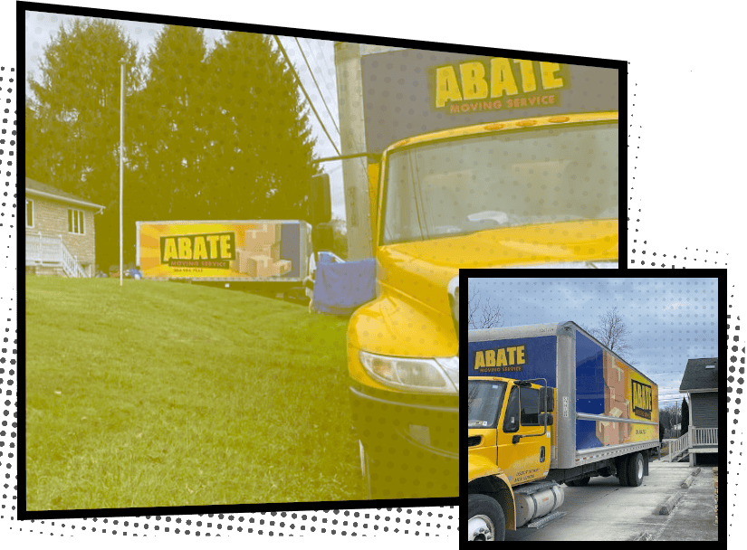 Moving truck for Abate Moving Service in local neighborhood, professional moving assistance.